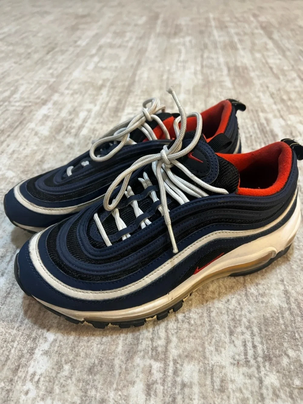 Nike Men’s Navy, White and Red Air Max 97 Sneakers